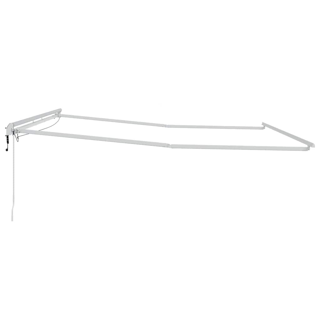 Markisenrahmen mit LED-Lichtleisten Weiß 500 x 350 cm Aluminium