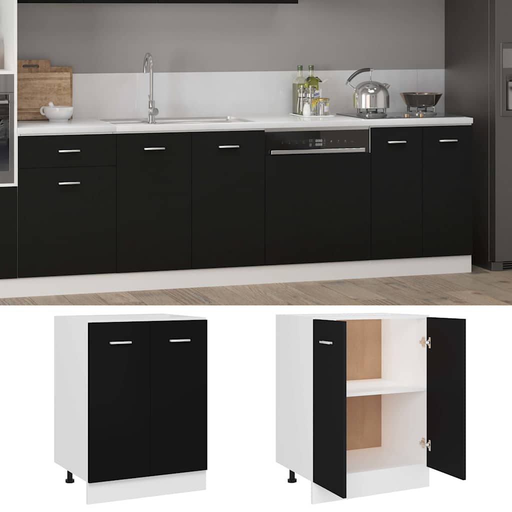 Unterschrank Lyon Schwarz 60x46x81,5 cm Holzwerkstoff