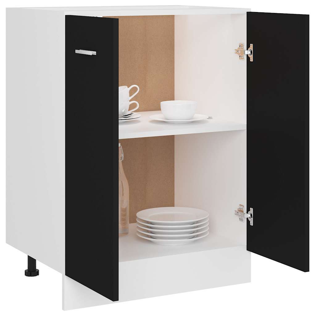 Unterschrank Lyon Schwarz 60x46x81,5 cm Holzwerkstoff