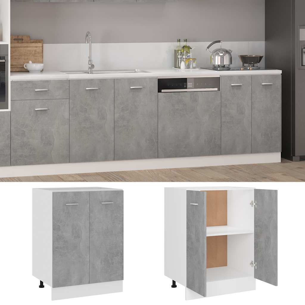 Unterschrank Lyon Betongrau 60x46x81,5 cm Holzwerkstoff