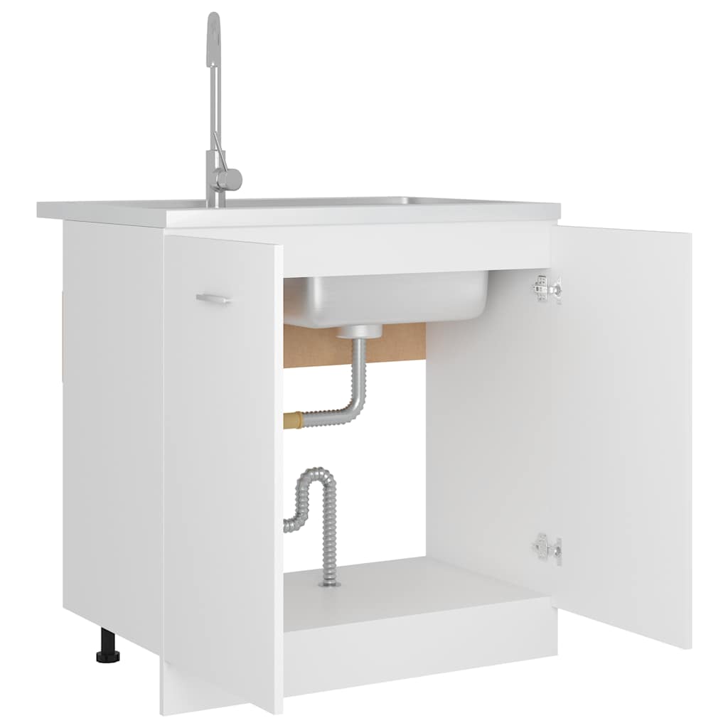 Spülenunterschrank Lyon Weiß 80x46x81,5 cm Holzwerkstoff