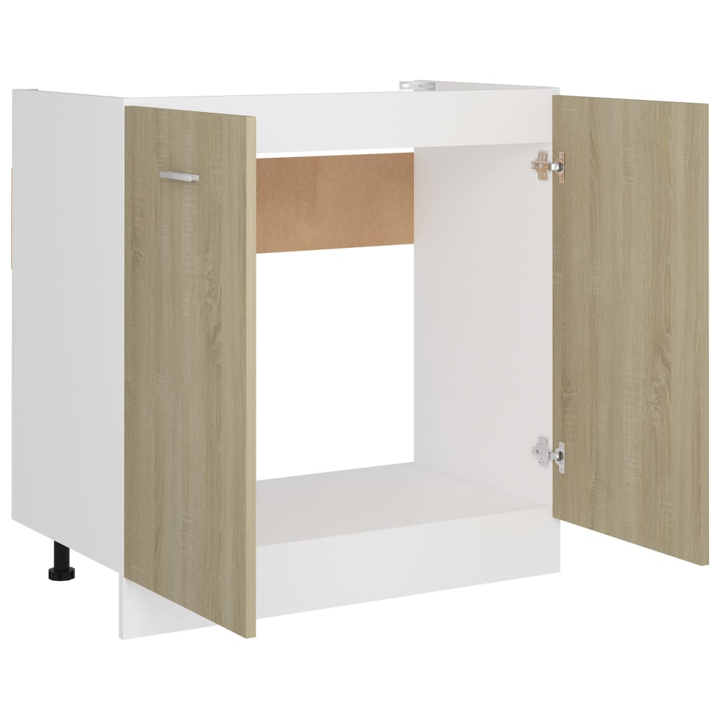 Spülenunterschrank Sonoma-Eiche 80x46x81,5 cm Holzwerkstoff