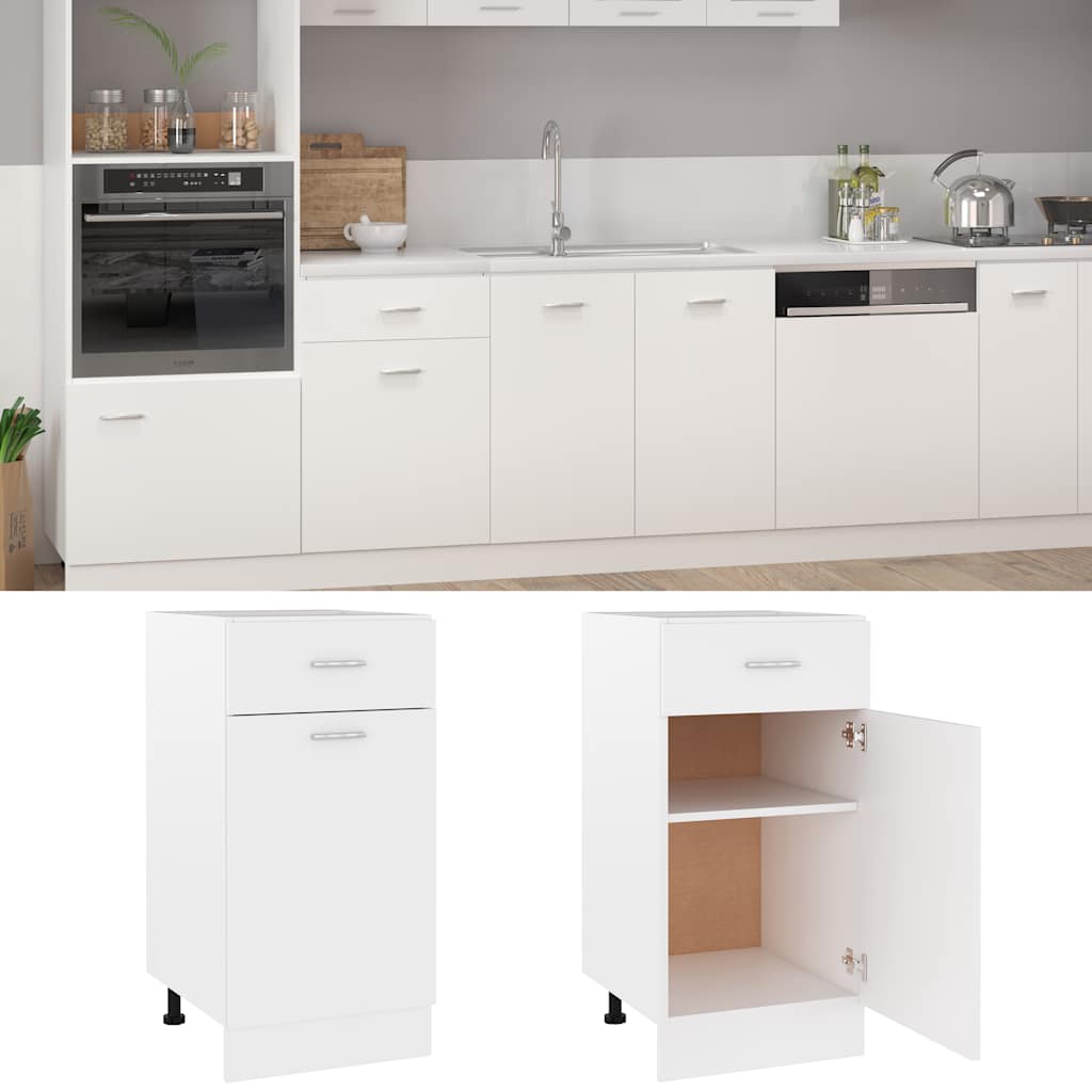 Schubunterschrank Lyon Weiß 40x46x81,5 cm Holzwerkstoff