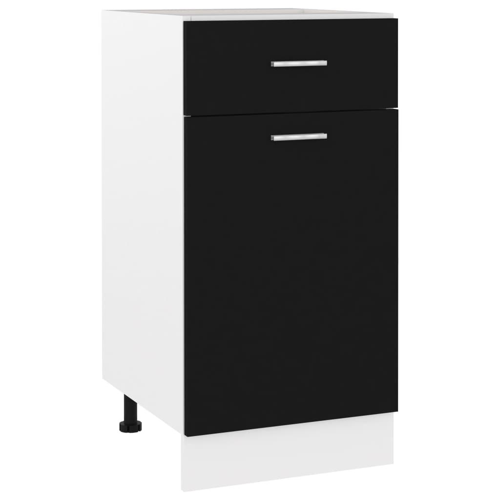 Schubunterschrank Lyon Schwarz 40x46x81,5 cm Holzwerkstoff
