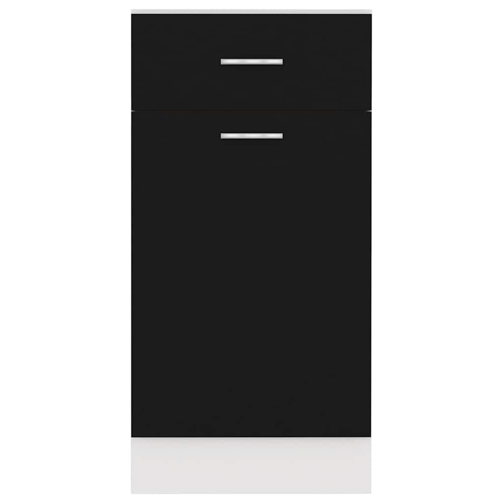 Schubunterschrank Lyon Schwarz 40x46x81,5 cm Holzwerkstoff