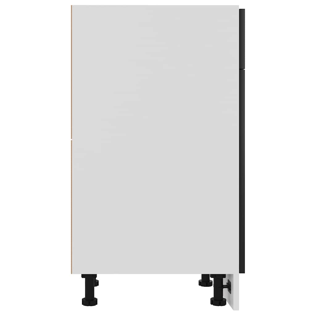 Schubunterschrank Lyon Schwarz 40x46x81,5 cm Holzwerkstoff