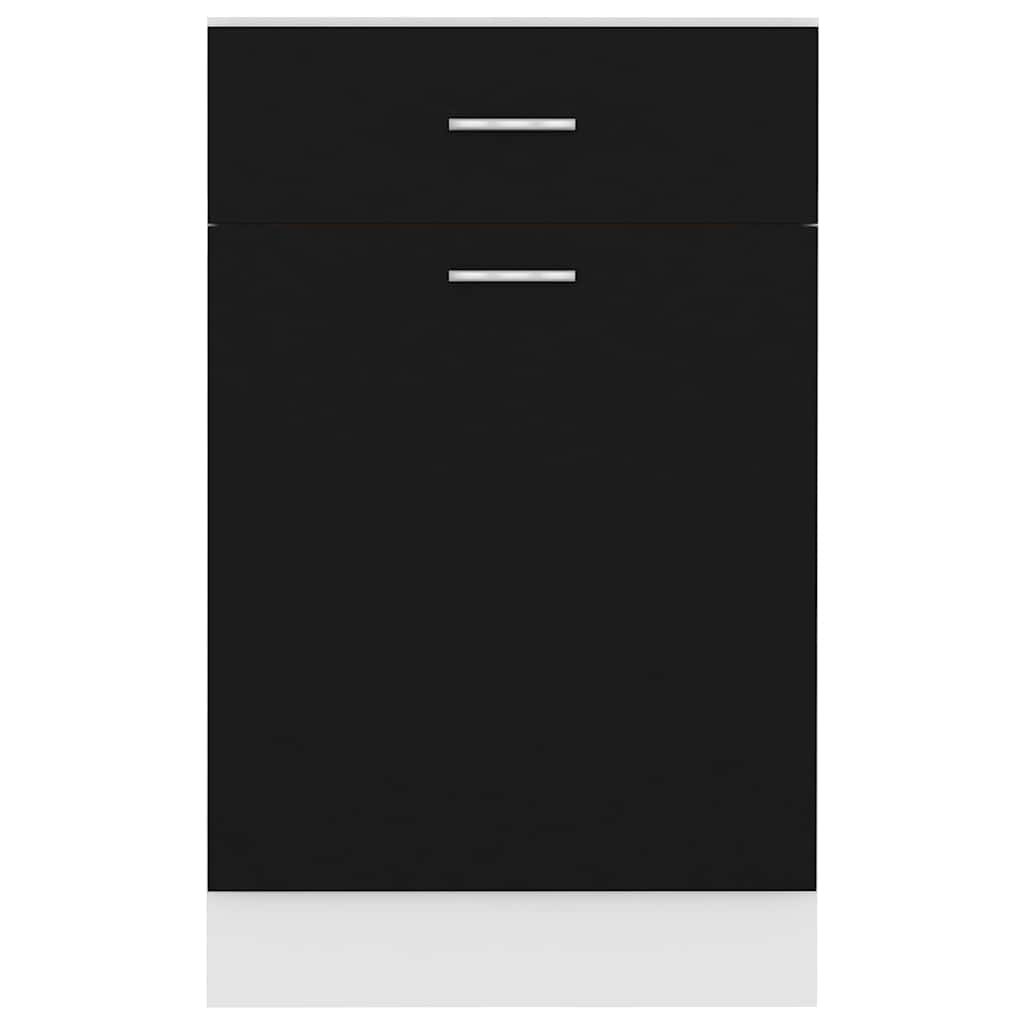 Schubunterschrank Lyon Schwarz 50x46x81,5 cm Holzwerkstoff