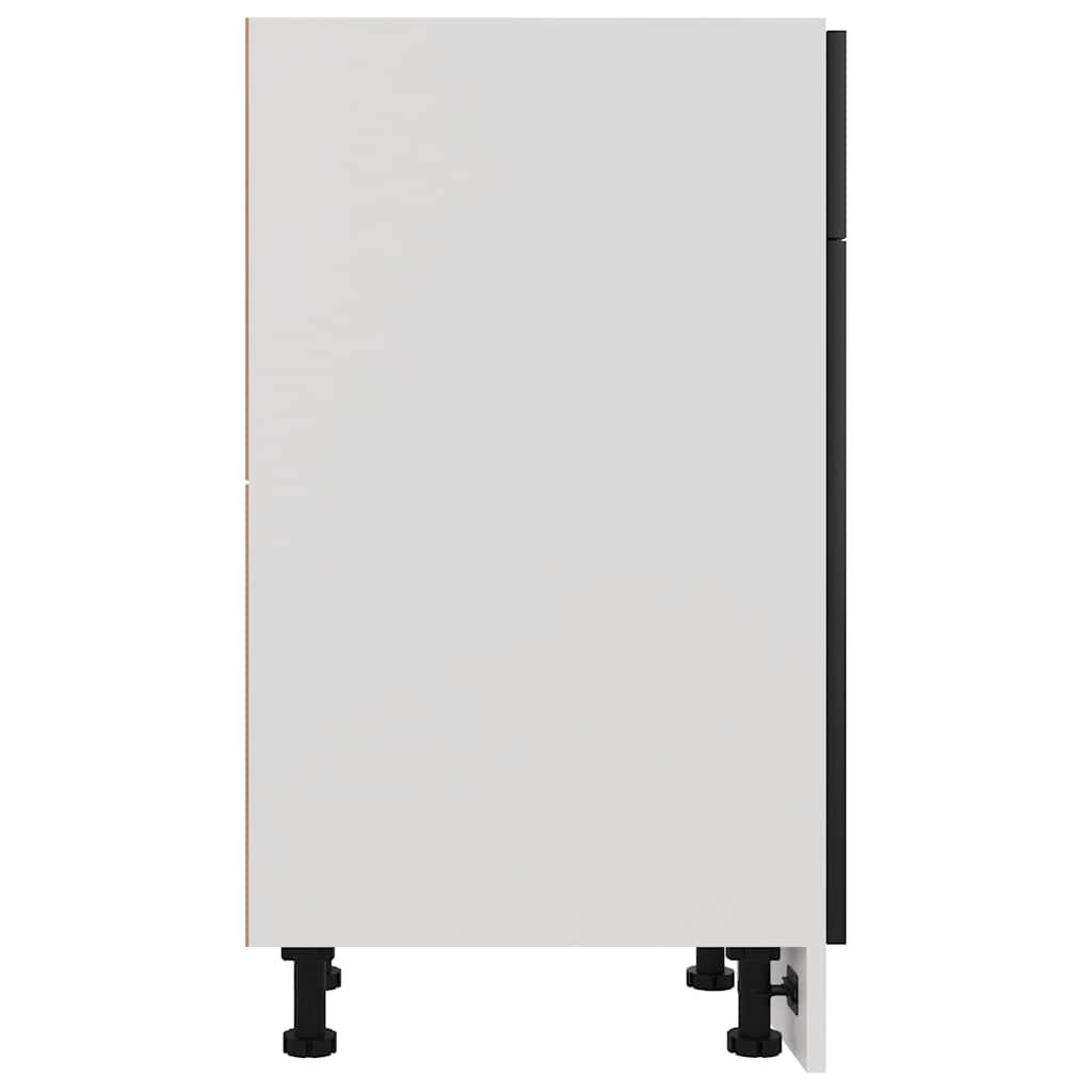 Schubunterschrank Lyon Schwarz 50x46x81,5 cm Holzwerkstoff