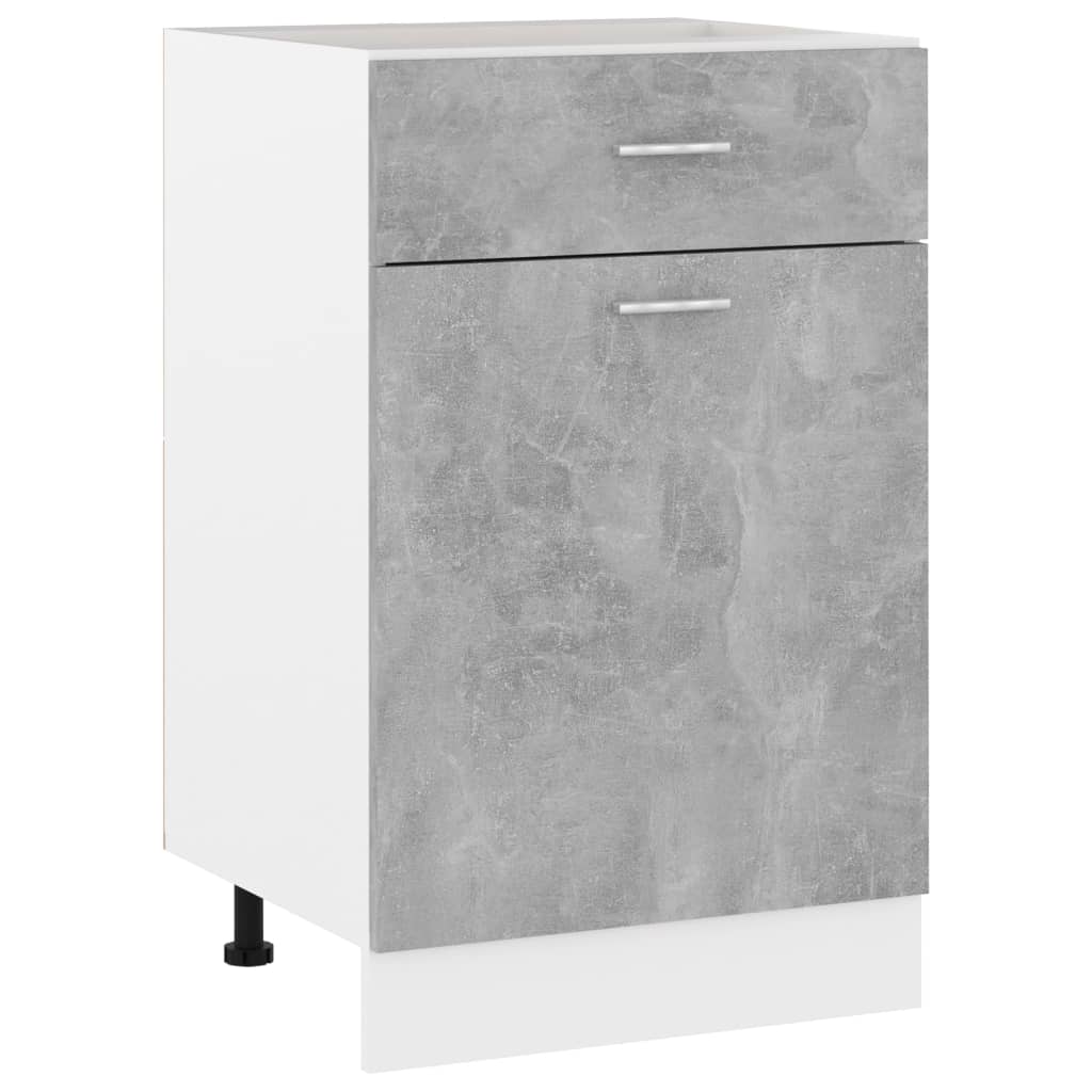 Schubunterschrank Lyon Betongrau 50x46x81,5 cm Holzwerkstoff