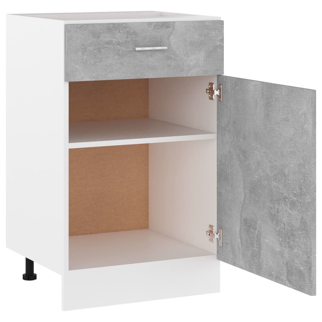 Schubunterschrank Lyon Betongrau 50x46x81,5 cm Holzwerkstoff