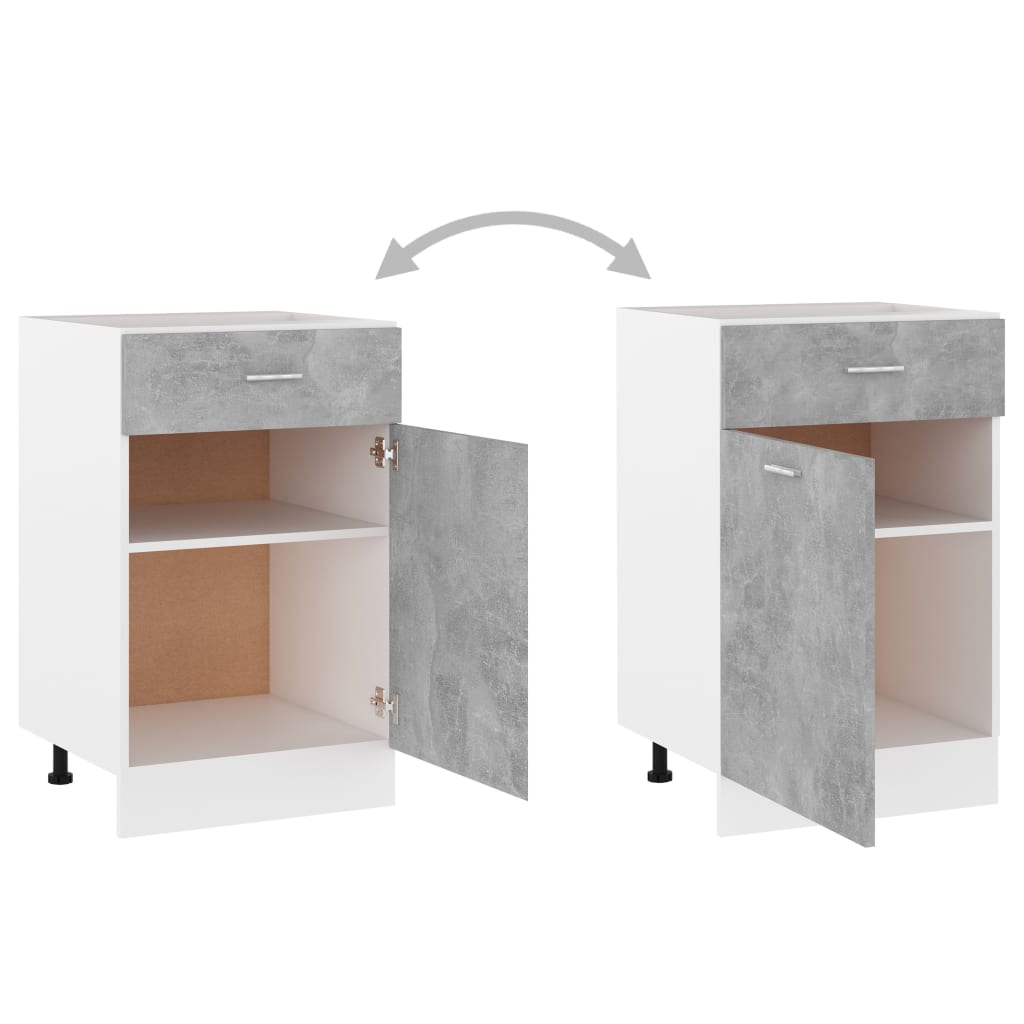 Schubunterschrank Lyon Betongrau 50x46x81,5 cm Holzwerkstoff