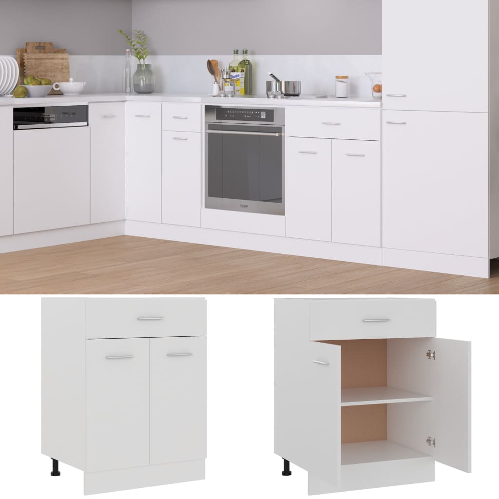 Schubunterschrank Lyon Weiß 60x46x81,5 cm Holzwerkstoff