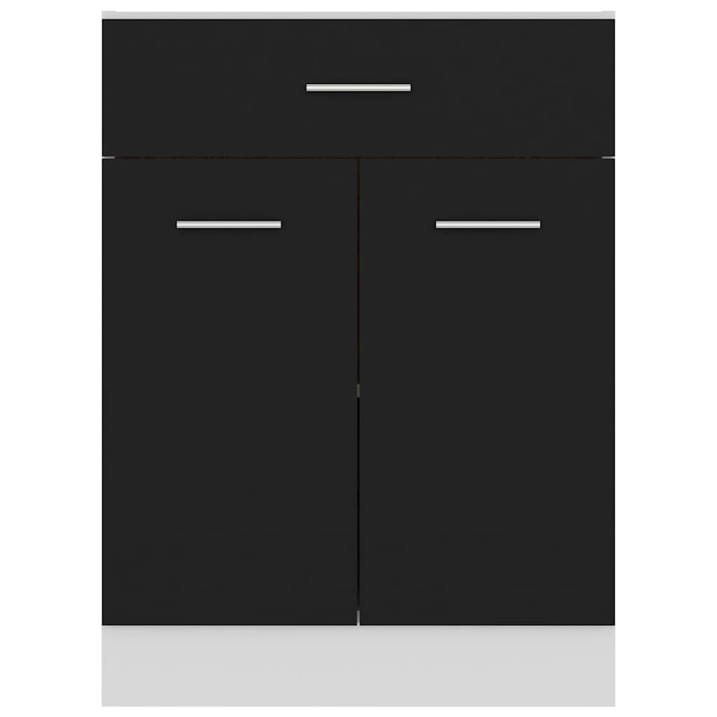 Schubunterschrank Lyon Schwarz 60x46x81,5 cm Holzwerkstoff