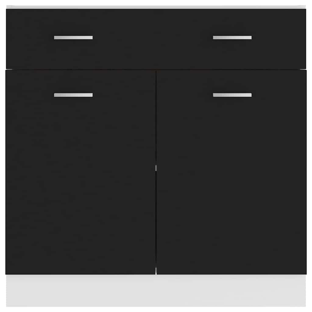 Schubunterschrank Lyon Schwarz 80x46x81,5 cm Holzwerkstoff