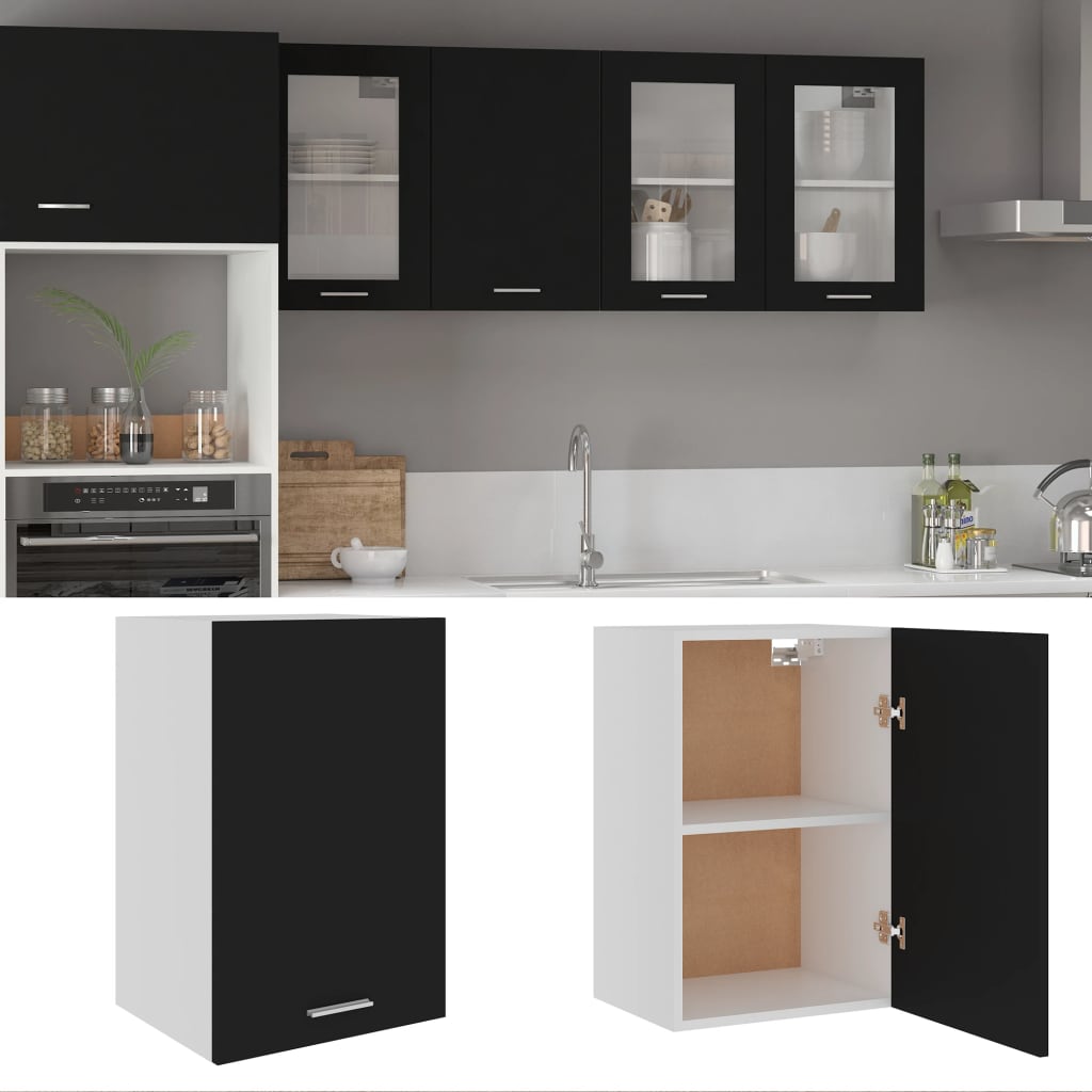 Hängeschrank Lyon Schwarz 39,5x31x60 cm Holzwerkstoff