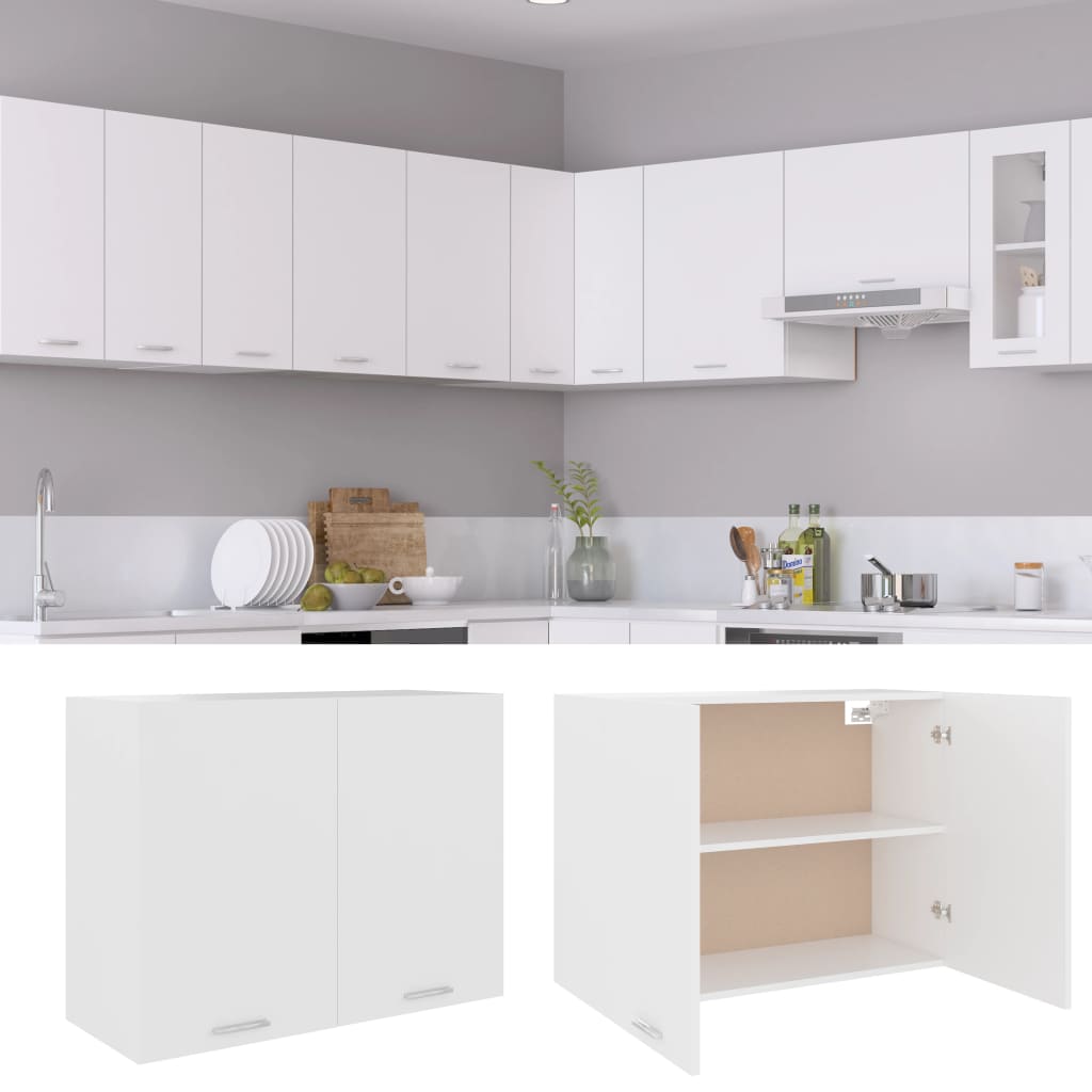 Hängeschrank Lyon Weiß 80x31x60 cm Holzwerkstoff