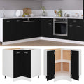 Eckunterschrank Lyon Schwarz 75,5x75,5x81,5 cm Holzwerkstoff