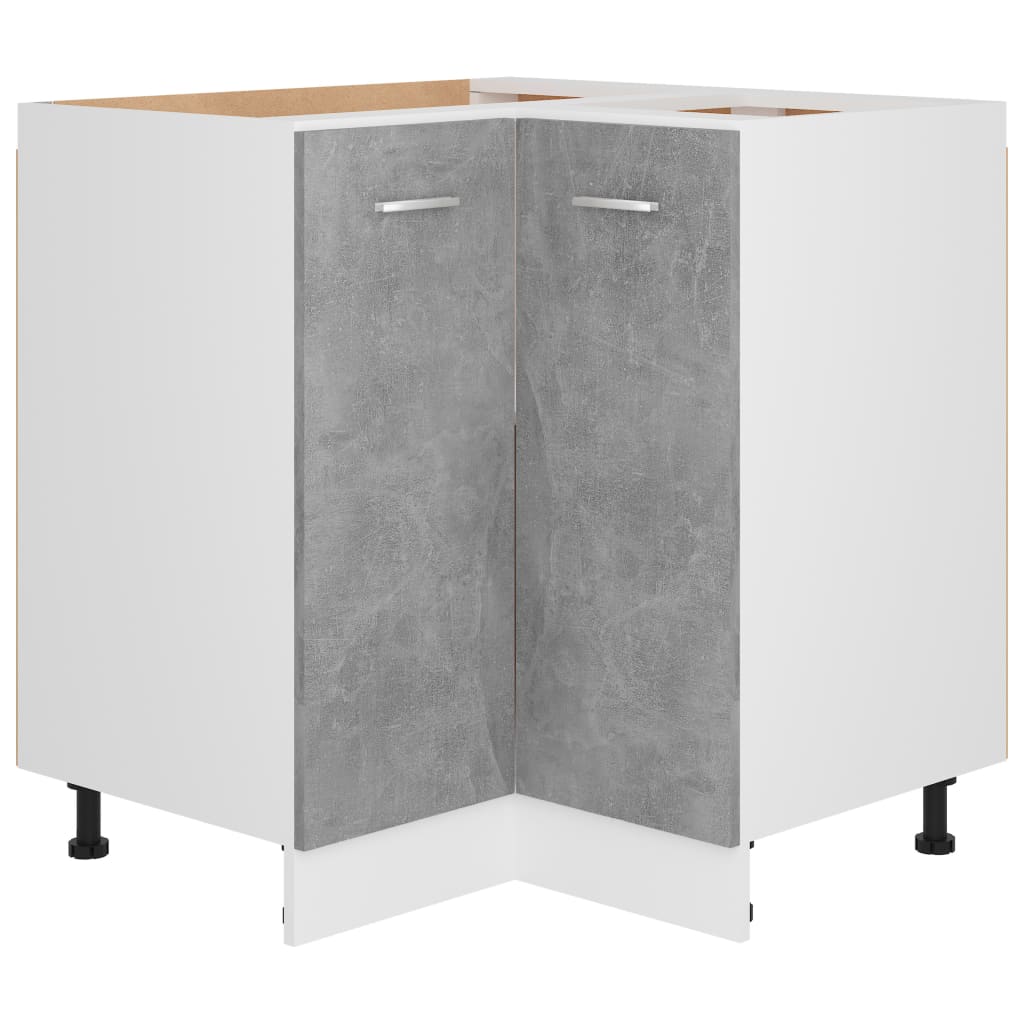 Eckunterschrank Lyon Betongrau 75,5x75,5x81,5 cm Holzwerkstoff