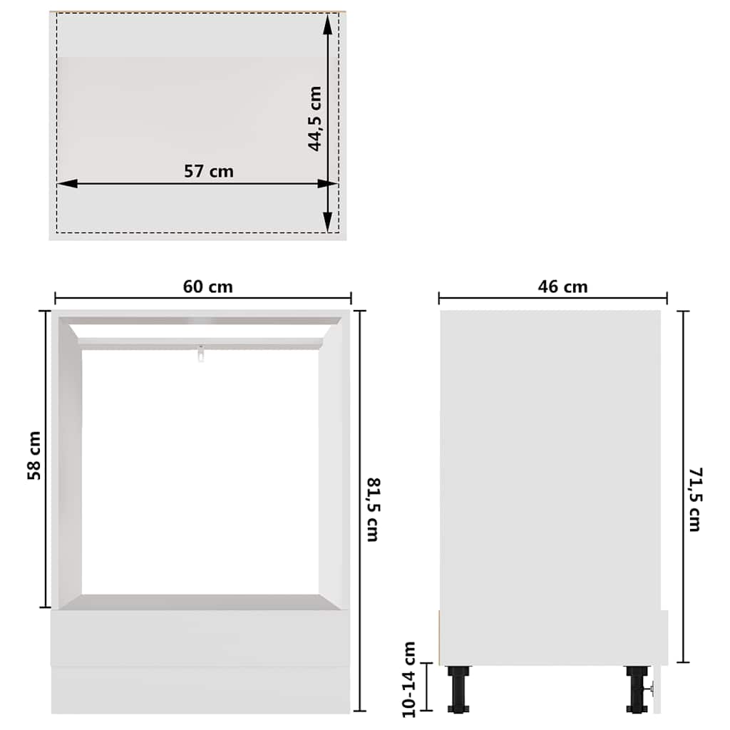 Herdumbauschrank Lyon Weiß 60x46x81,5 cm Holzwerkstoff