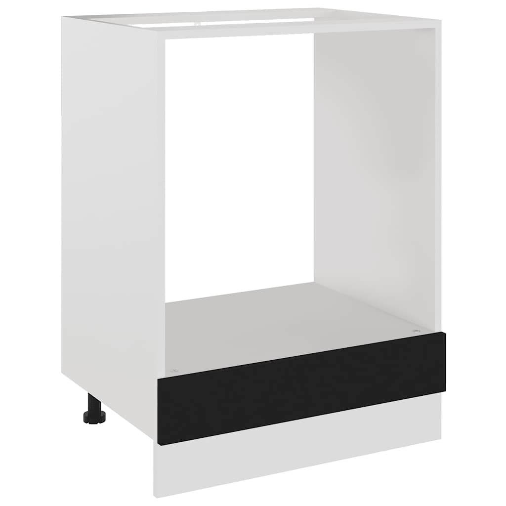 Herdumbauschrank Lyon Schwarz 60x46x81,5 cm Holzwerkstoff