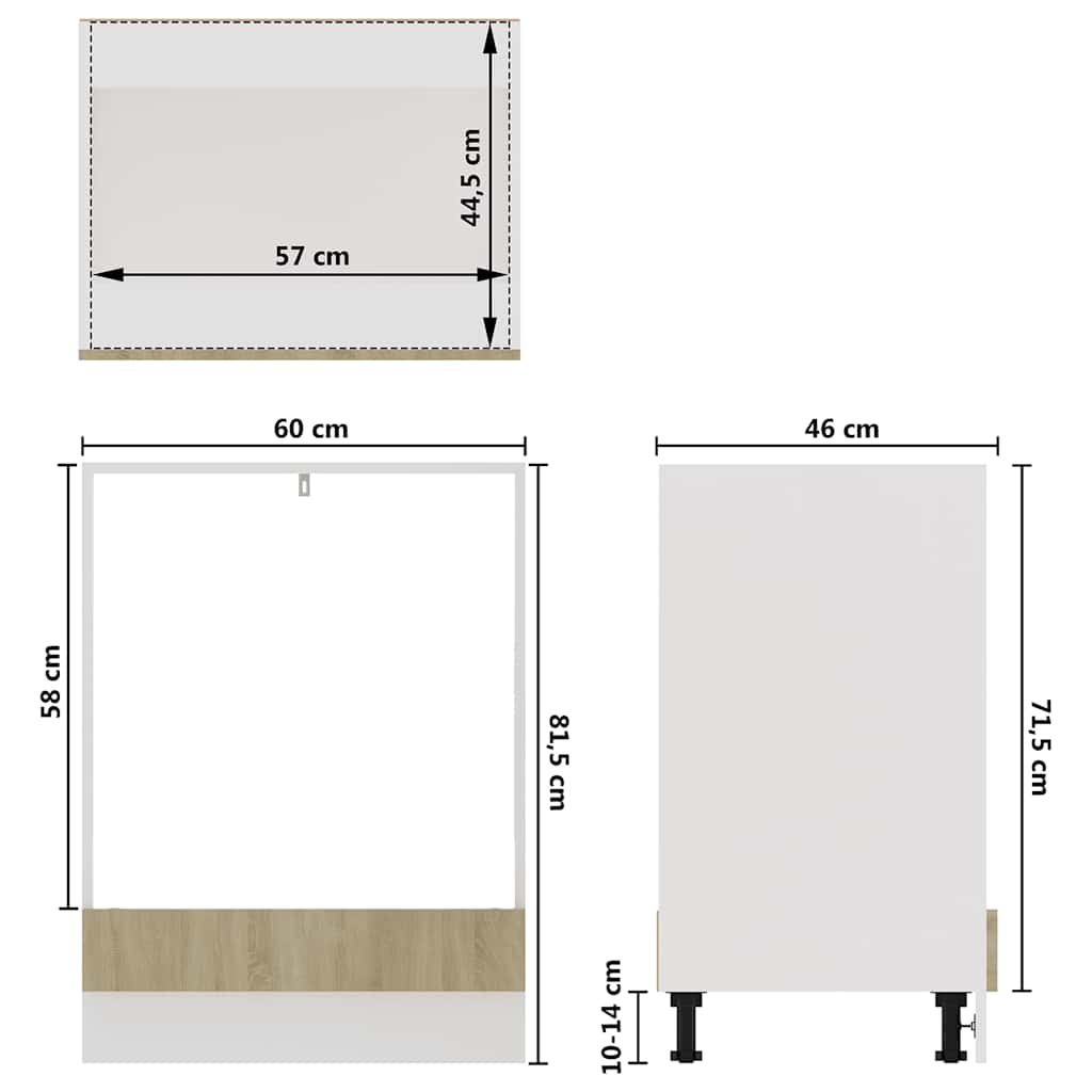 Herdumbauschrank Lyon Sonoma-Eiche 60x46x81,5 cm Holzwerkstoff