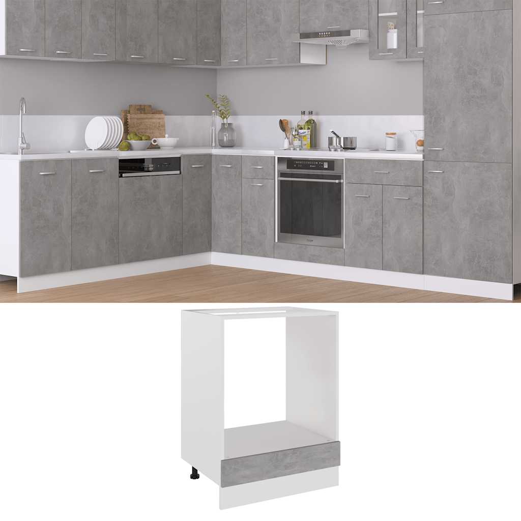 Herdumbauschrank Lyon Betongrau 60x46x81,5 cm Holzwerkstoff