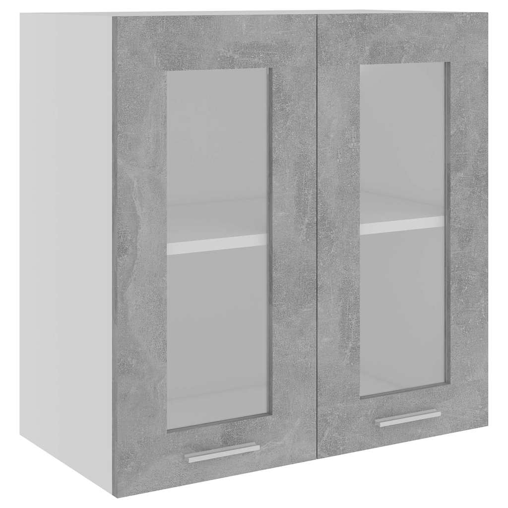Hängeglasschrank Lyon Betongrau 60x31x60 cm Holzwerkstoff