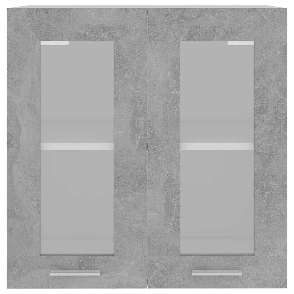 Hängeglasschrank Lyon Betongrau 60x31x60 cm Holzwerkstoff
