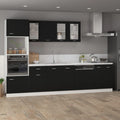 Mikrowellenumbauschrank Lyon Schwarz 60x57x207 cm Holzwerkstoff