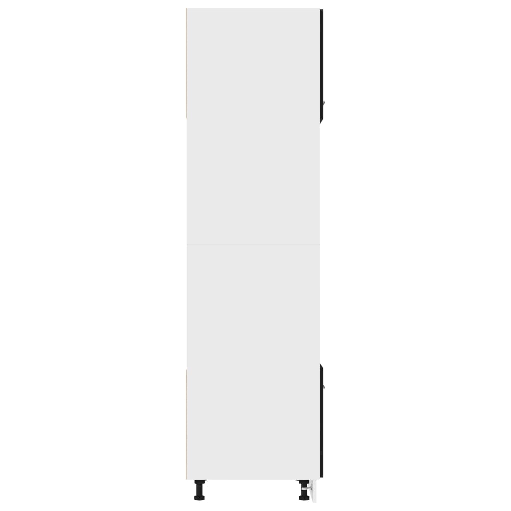 Mikrowellenumbauschrank Lyon Schwarz 60x57x207 cm Holzwerkstoff