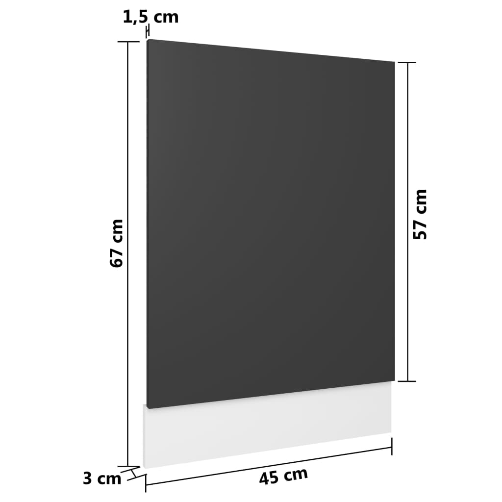 Geschirrspülerblende Grau 45x3x67 cm Holzwerkstoff