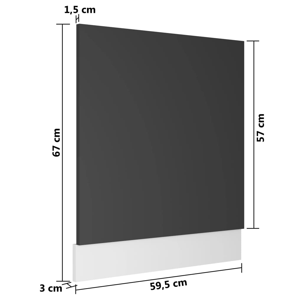Geschirrspülerblende Lyon Grau 59,5x3x67 cm Holzwerkstoff