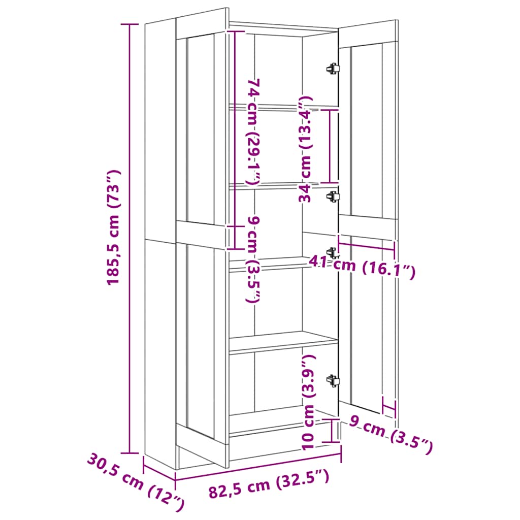 Bücherschrank Weiß 82,5x30,5x185,5 cm Holzwerkstoff