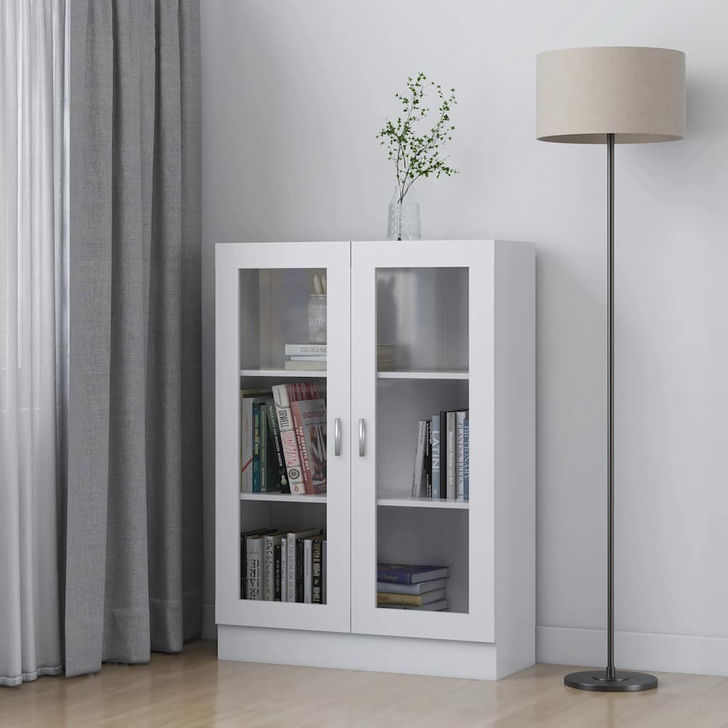 Vitrinenschrank Weiß 82,5x30,5x115 cm Holzwerkstoff
