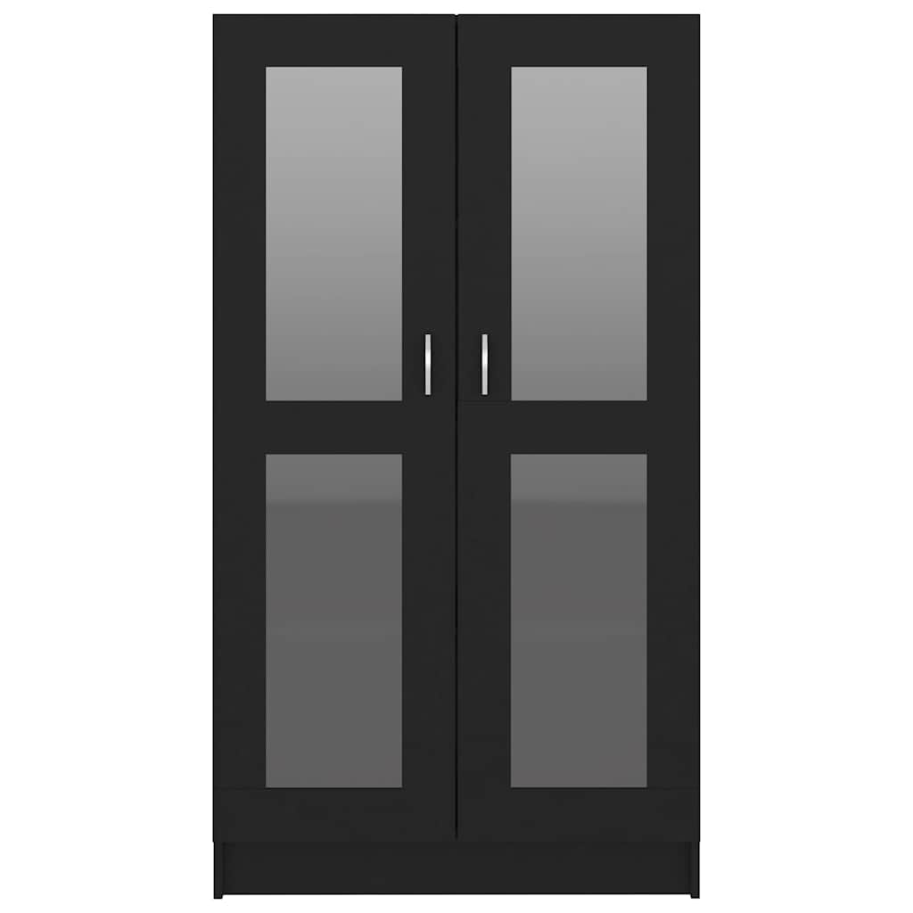 Vitrinenschrank Schwarz 82,5x30,5x150 cm Holzwerkstoff