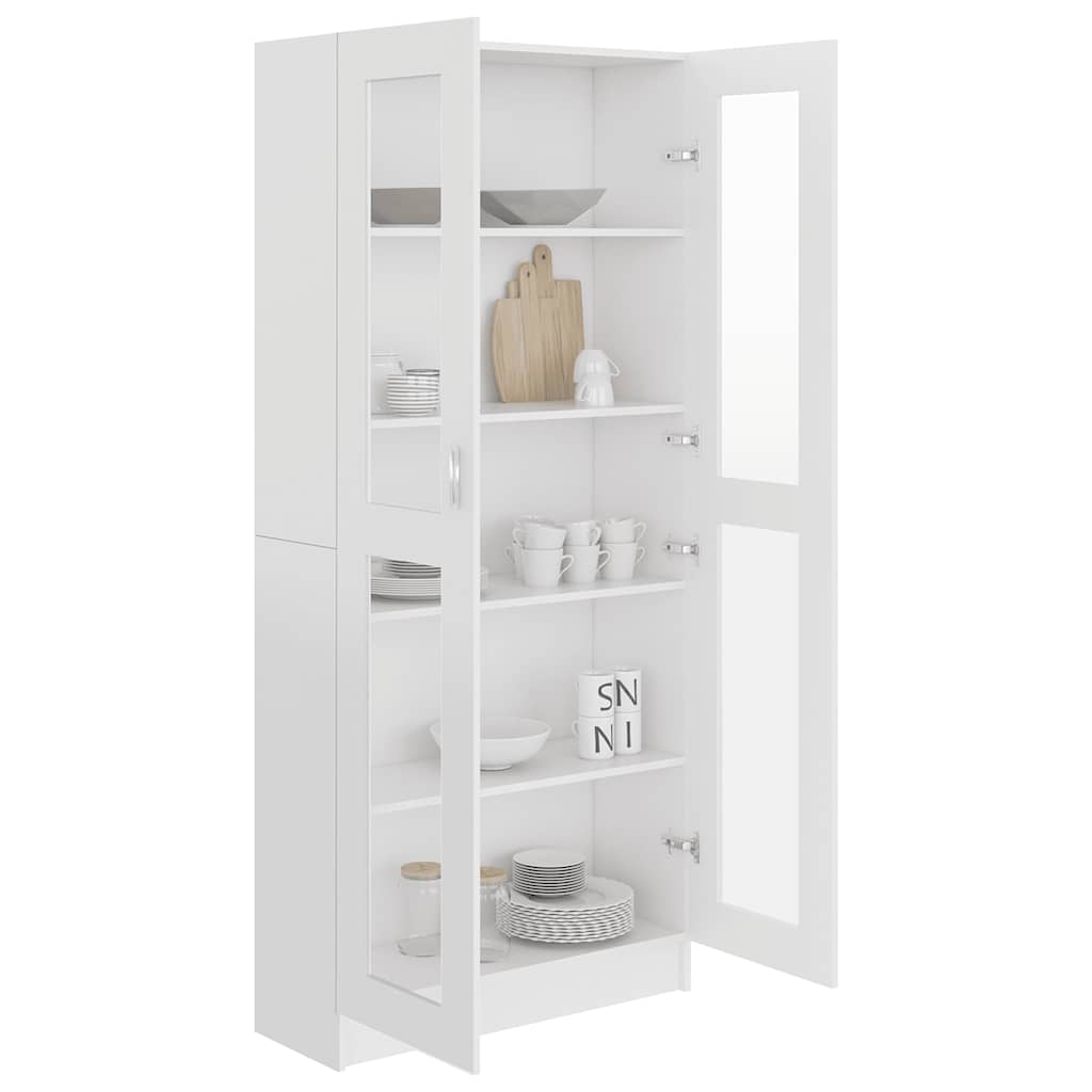 Vitrinenschrank Weiß 82,5x30,5x185 cm Holzwerkstoff