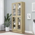 Vitrinenschrank Sonoma-Eiche 82,5x30,5x185 cm Holzwerkstoff