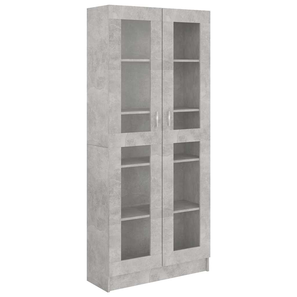 Vitrinenschrank Betongrau 82,5x30,5x185 cm Holzwerkstoff
