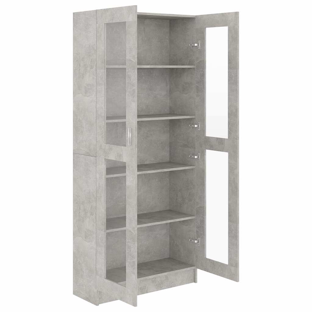 Vitrinenschrank Betongrau 82,5x30,5x185 cm Holzwerkstoff
