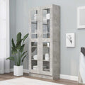 Vitrinenschrank Betongrau 82,5x30,5x185 cm Holzwerkstoff