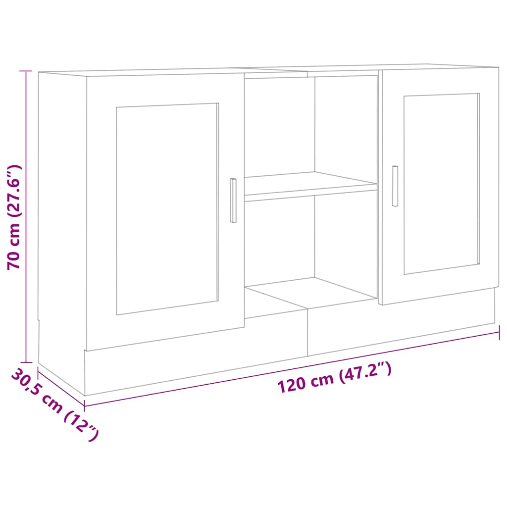Sideboard Schwarz 120x30,5x70 cm Holzwerkstoff