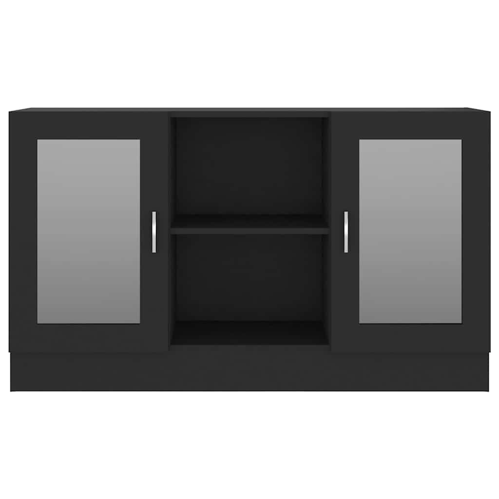 Vitrinenschrank Schwarz 120x30,5x70 cm Holzwerkstoff