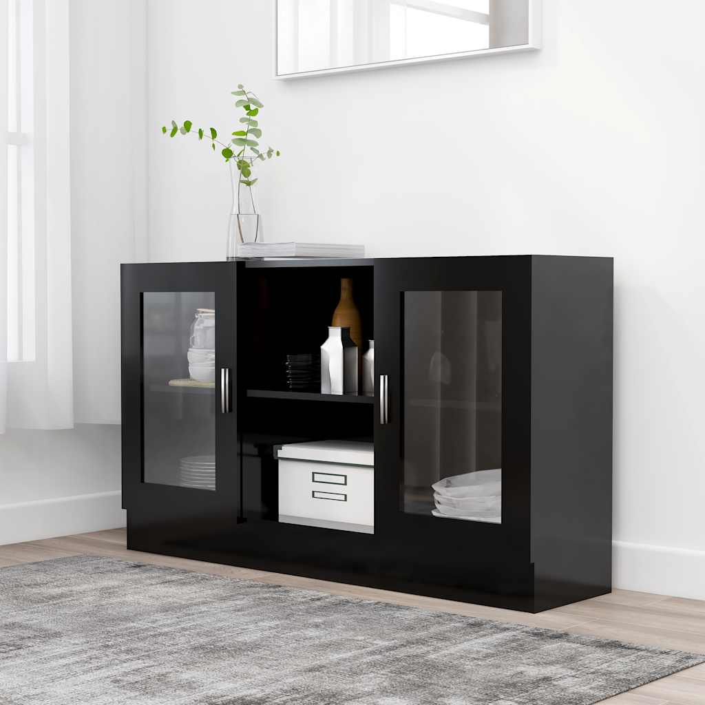 Vitrinenschrank Schwarz 120x30,5x70 cm Holzwerkstoff