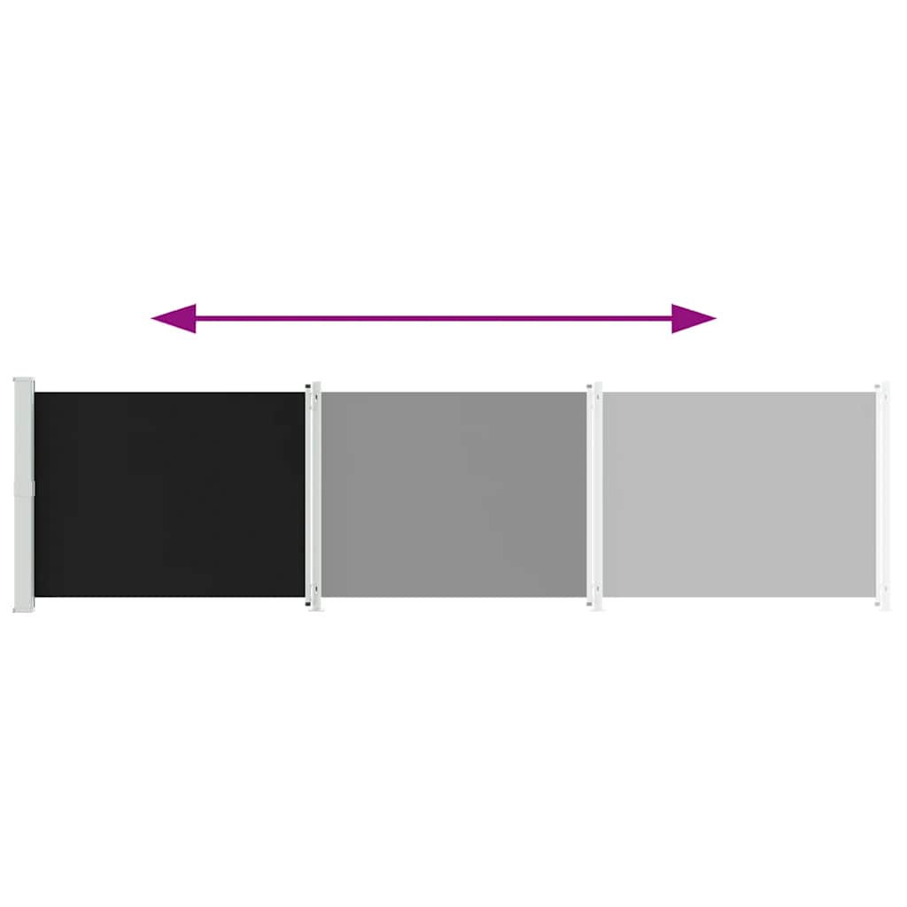 Seitenmarkise Ausziehbar 600x160 cm Schwarz