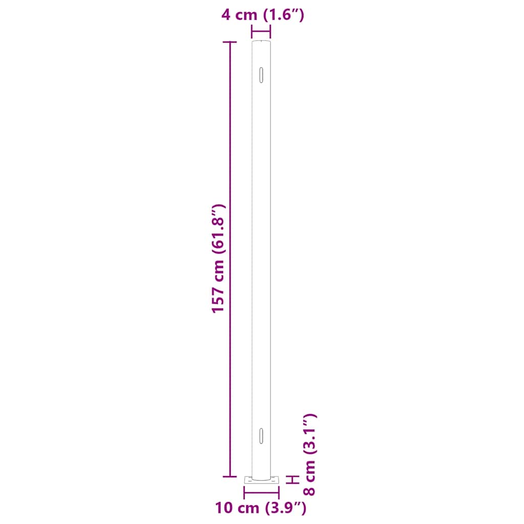 Seitenmarkise Ausziehbar 600x160 cm Schwarz