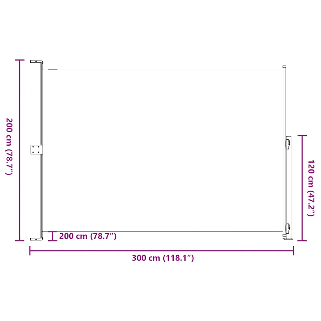 Seitenmarkise Ausziehbar 200x300 cm Creme