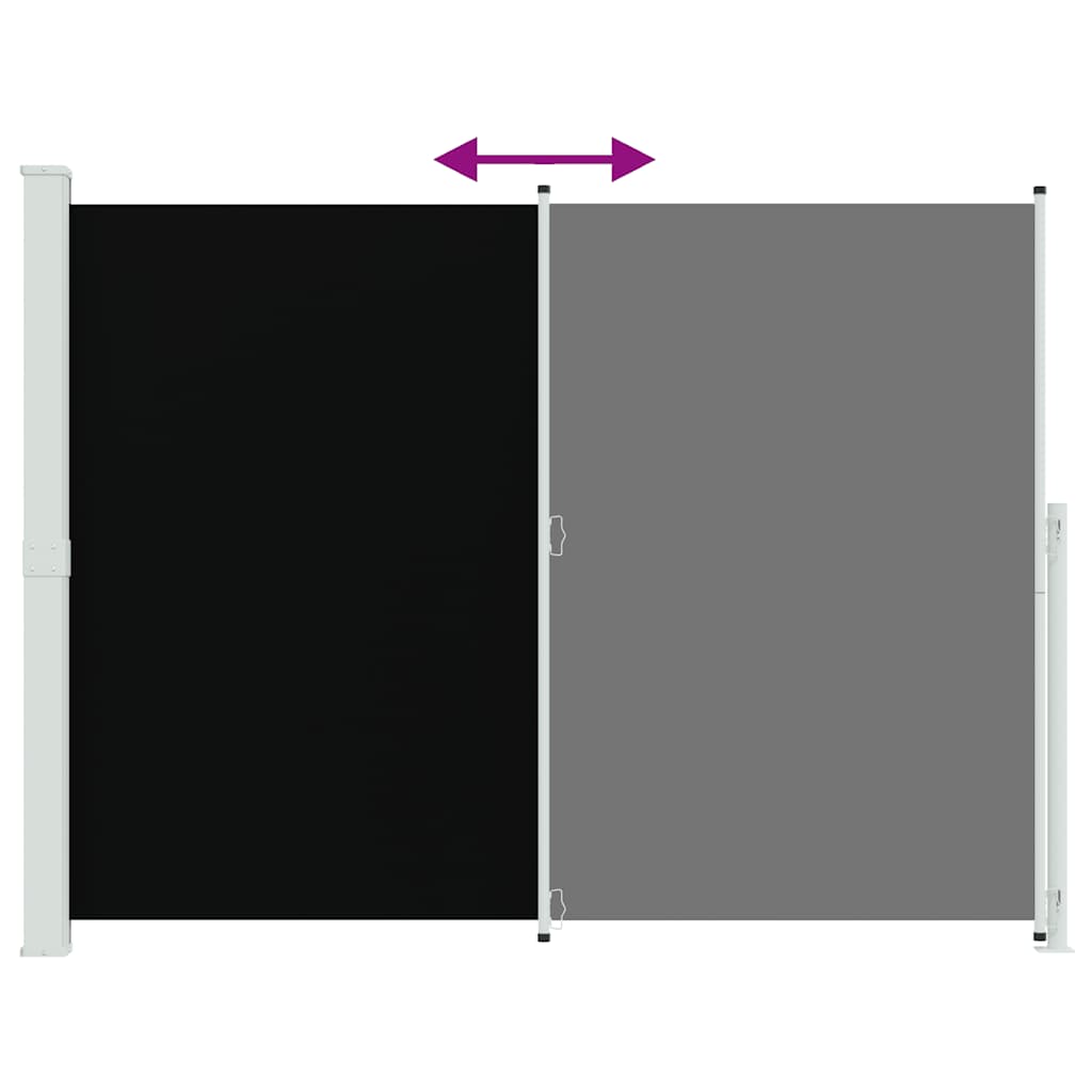 Seitenmarkise Ausziehbar 220x300 cm Schwarz