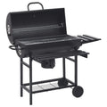 Grillwagen mit Rädern und Ablagen Schwarz Stahl 115x85x95 cm