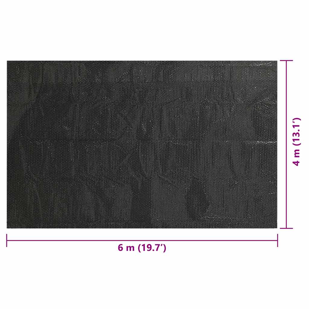 Rechteckige Poolabdeckung 600x400 cm PE Schwarz