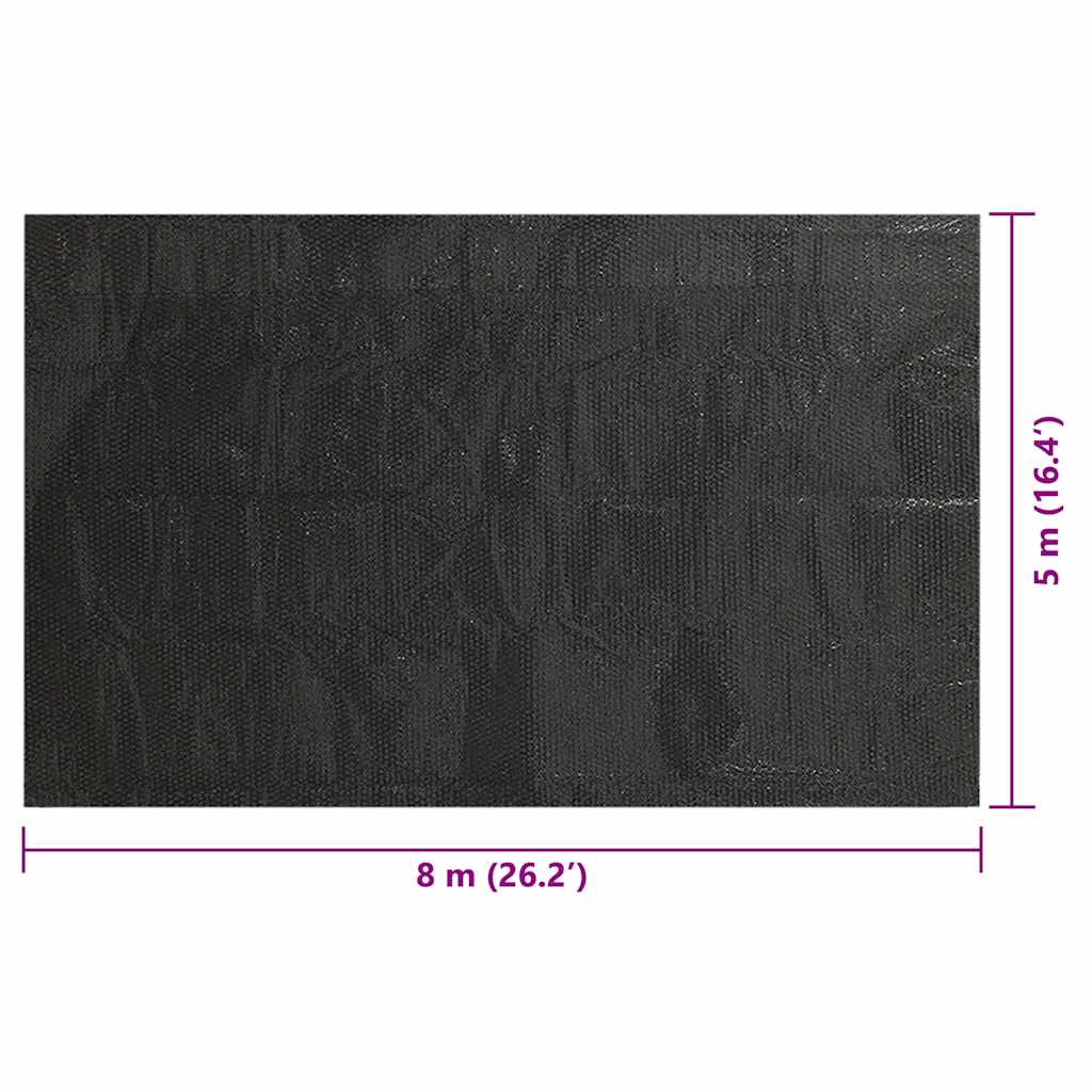 Rechteckige Poolabdeckung 800x500 cm PE Schwarz